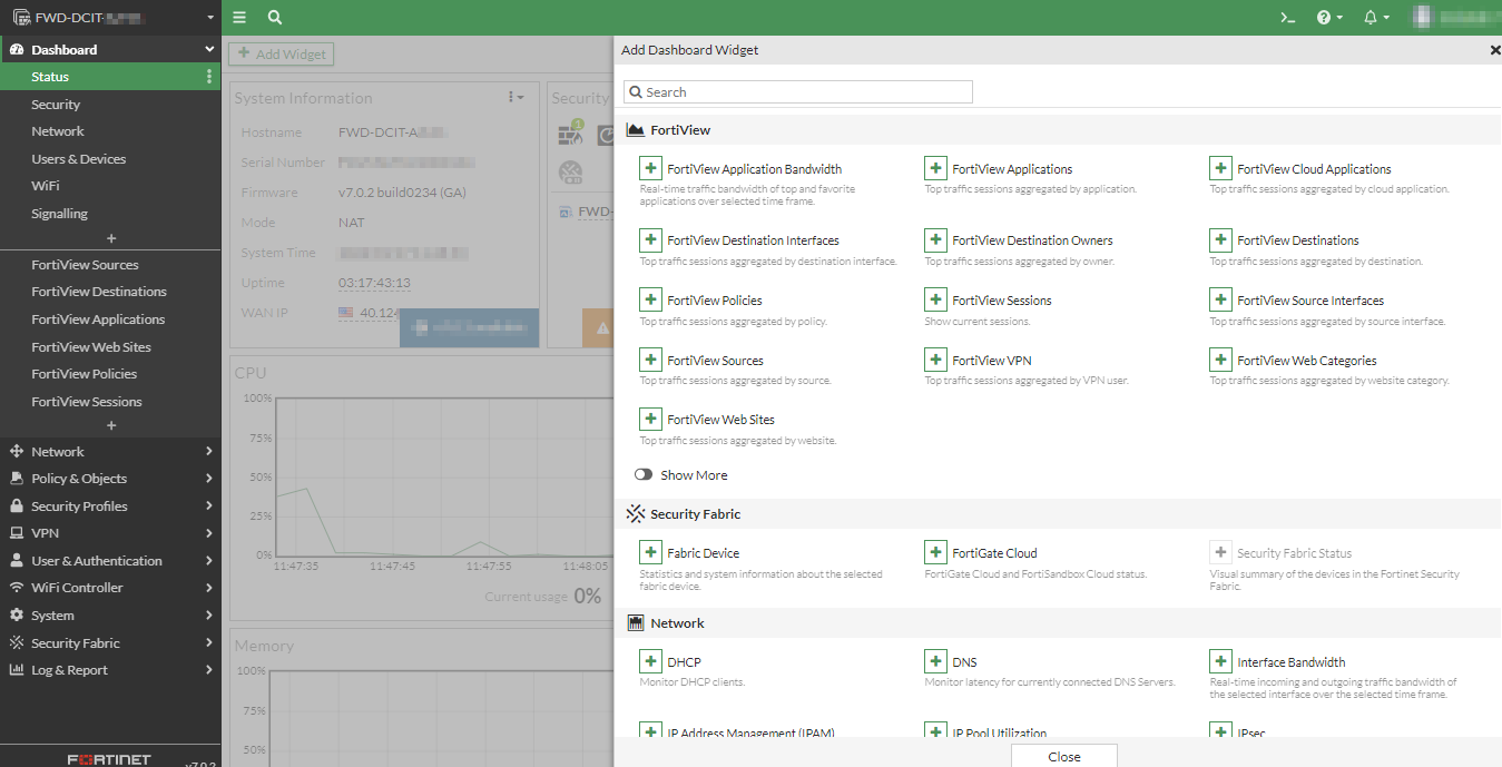 Widgets Firewall Fortigate Fortinet